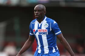 Sanmi Odelusi in action for Latics during his short and unspectacular spell at the club
