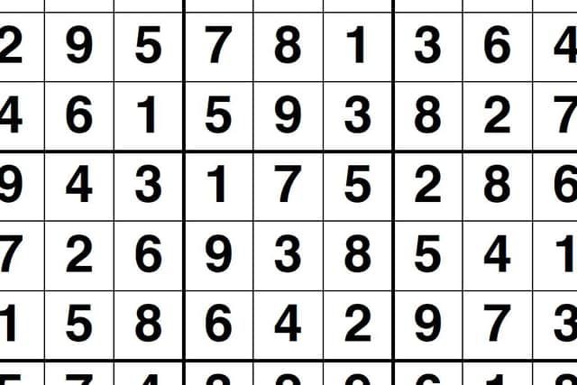 Last week's sudoku puzzle solution