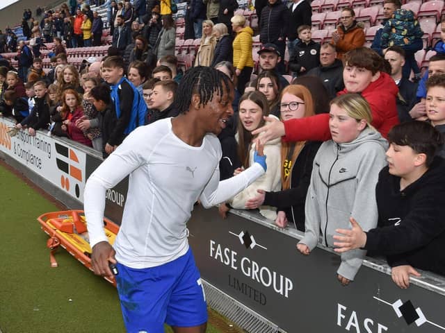 Martial Godo says goodbye to the Latics fans after his last appearance for the club