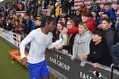 Martial Godo says goodbye to the Latics fans after his last appearance for the club