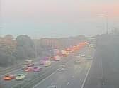 The crash near junction 28 in Leyland is causing delays on the M6 northbound this morning (October 18)