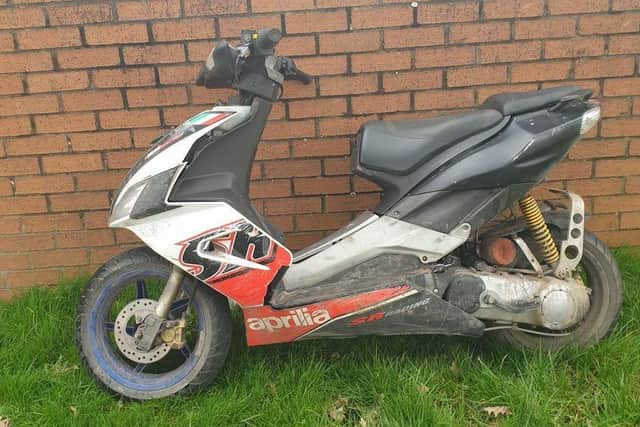 The Aprilia scooter will eventually be returned to its rightful owner