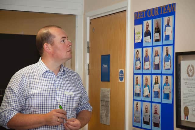 Chris Pointon, co-founder of the "Hello, my name is..." campaign, at Wrightington Hospital