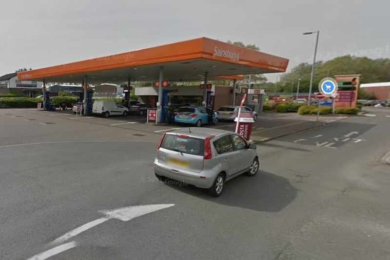 Petrol costs 142.9p at Sainsbury's, on Warrington Road, Marus Bridge