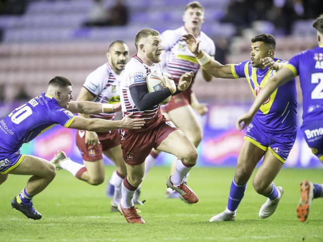 Jackson Hastings in action against Warrington Wolves during the opening Super League fixture of 2020