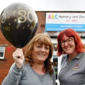 Owner of ABC Eileen Rigby, left, with Nicola Cunliffe, who have been at ABC from the start celebrate 30 years.