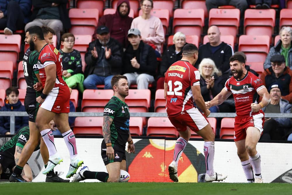 Abbas Miski went over for a try in Lebanon's victory over Ireland (Photo by Michael Steele/Getty Images)