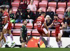 Abbas Miski went over for a try in Lebanon's victory over Ireland (Photo by Michael Steele/Getty Images)