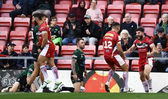 Abbas Miski went over for a try in Lebanon's victory over Ireland (Photo by Michael Steele/Getty Images)