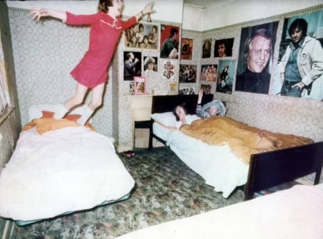 A famous picture of Janet Hodgson jumping in her haunted bedroom