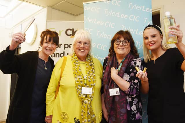 Donna Denton, left, and Danielle Cotton, right, directors of Tyler Lee CIC, with councillors Sheila Ramsdale and Eileen Rigby