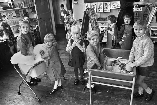 Work and play at Evans County Infants School, Ashton, in October 1976.