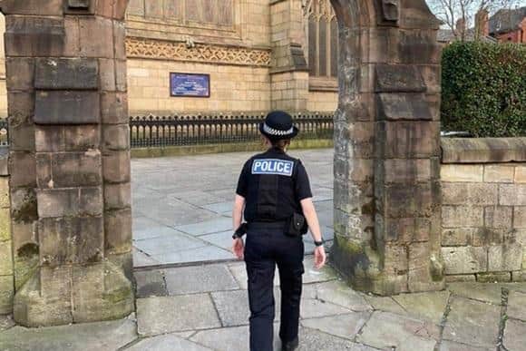 PC Newcombe is tackling anti-social behaviour in the town centre