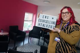 Director Anna Palin-Swift at Emotional Well-being Group's new premises on Market Street, Wigan