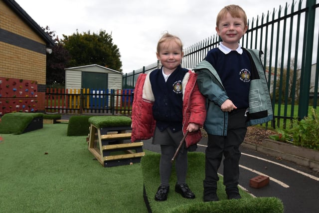 The new outdoor space includes a moveable obstacle course.   Children can balance, step and climb from block to block and work together to move them around, creating their very own obstacle course.