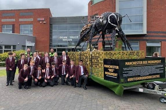 Dean Trust pupils with the bee