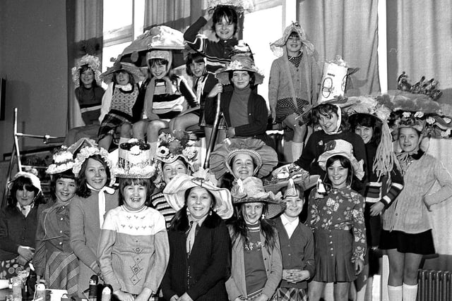 RETRO 1975 Ince St William's  Primary School Easter bonnet parade