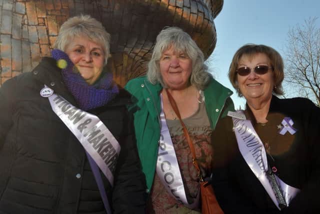Jan Fulster, left, with fellow Waspi campaigners Gerry Miller and Anne Edwards