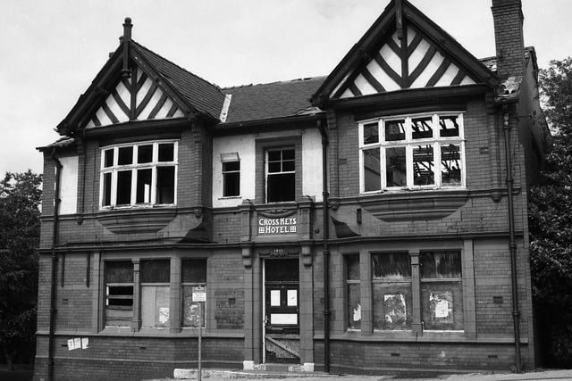 The Cross Keys Hotel on Bridge Street, Hindley, threatened with demolition in 1995.  The hotel was opened in 1901.