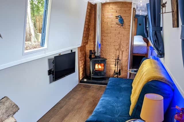 All cosy inside the Kingfisher canal boat