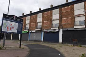 The abandoned parade of shops in Worsley Mesnes