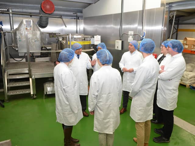 Officials from Defra get a tour of the Pasco factory on Makerfield Way, Ince