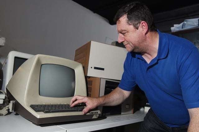Joe Kay, director of North West Computer Museum, with one of the many computers that will be on display and ready to use.