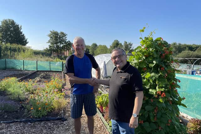 Jeff and Coun Ready at his allotment
