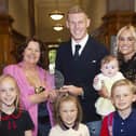 James McClean and family with the Mayor of Derry City and Strabane District Council, Councillor Patricia Logue