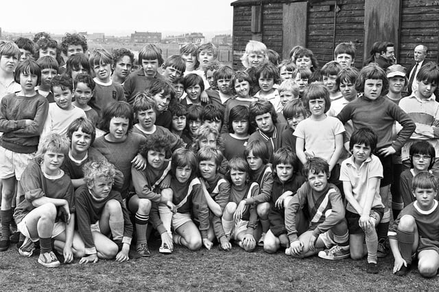 Some of the lads who took part in the first ever Wigan Boys Brigade 5-a-side football tournament for 8 to 11 year olds at Newtown St. Mark's playing fields on Saturday 26th of May 1973.
