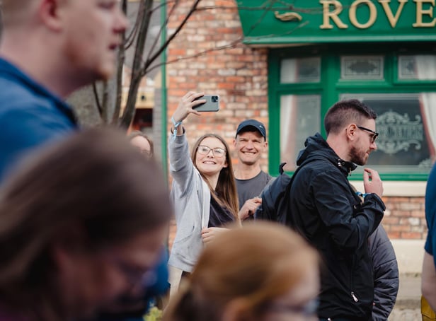 Visitors enjoying their trip to the cobbles