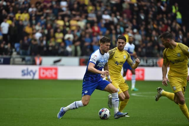 Callum Lang in action against Preston