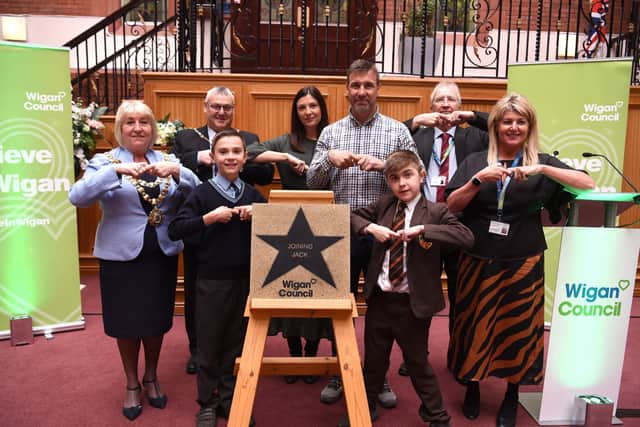 Joining Jack gets a Walk of Fame star on Believe Square. Pictured is the unveiling ceremony in the town hall atrium