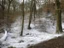 A snow scene in Haigh Hall as a TV crew shoots the new comedy horror series Passenger
