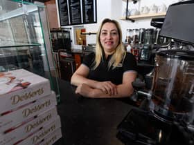 Co-owner Razia Azimeh inside Valletta Cafe