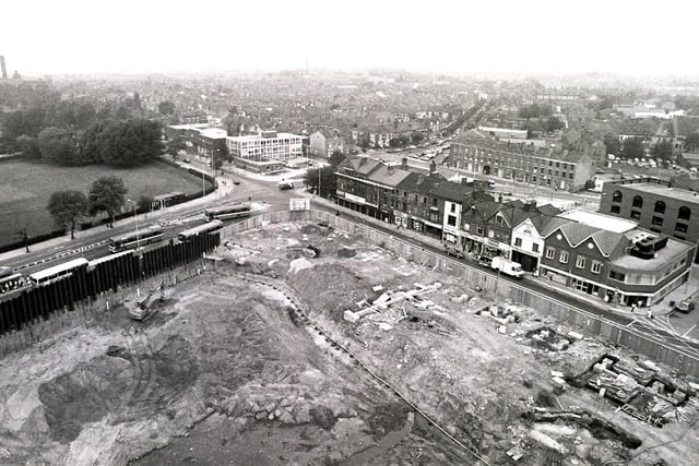 RETRO 1986 - A view of Wigan town  centre redevelopment from the construction crane in 1986