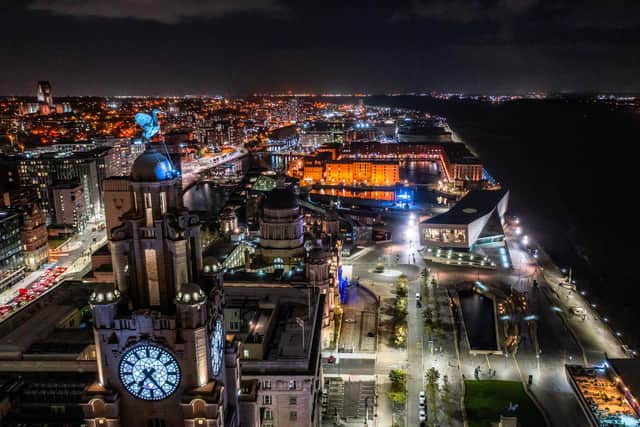 Liverpool lit up during a previous River Of Light event