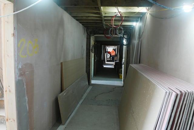 Former Masonic Hall is being renovated into apartments on Wallgate, Wigan.