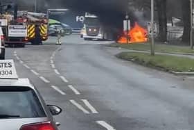 The scene in Liverpool Road, Ashton-in-Makerfield, on Thursday afternoon