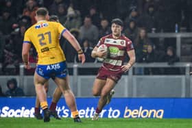 Jacob Douglas in pre-season action against Leeds Rhinos at Headingley Stadium