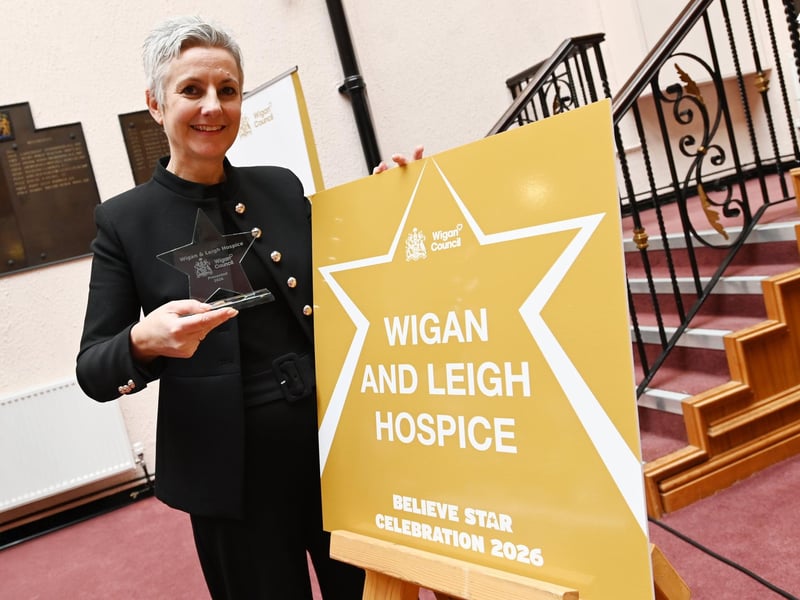 Jo Carby, chief executive at Wigan and Leigh Hospice, at the celebration ceremony