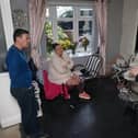 Andy Burnham and Josh Simons meet a flood-hit Platt Bridge resident