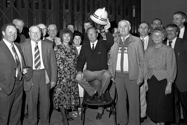 RETRO - A gathering of former fire fighters at Wigan Fire Station in 1989