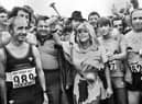 1985 - Glamour model Sam Fox prepares to start a road race at Standish Carnival on the weekend of August 3rd and 4th 1985.
