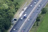 The latest aerial pictures show progress with installation of new refuge areas and signs on gantries