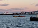 The scene in East India Harbour, Greenock