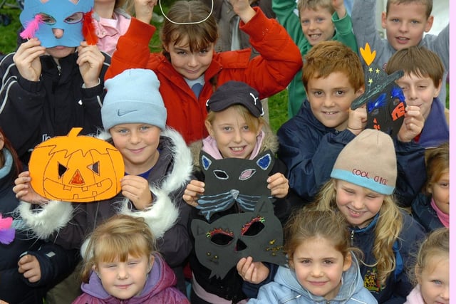 Witches and Warblers Day at Wigan Flashes with  these eager youngsters  making their own Halloween Masks