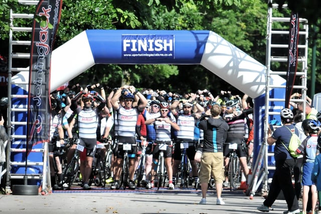 Cyclists prepare to set off the first Wigan Bike Ride in 2017