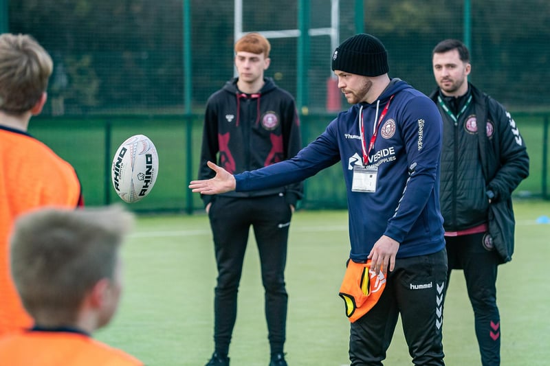 The Wigan players have organised a range of games and activities during their school visits.