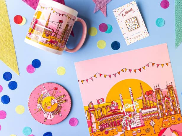Some of the birthday merchandise.